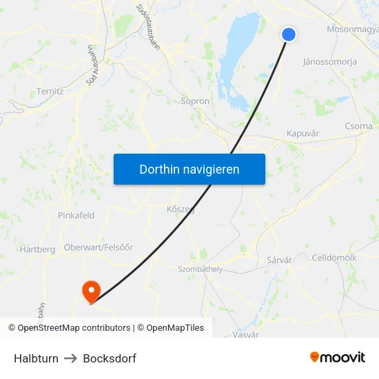 Halbturn to Bocksdorf map
