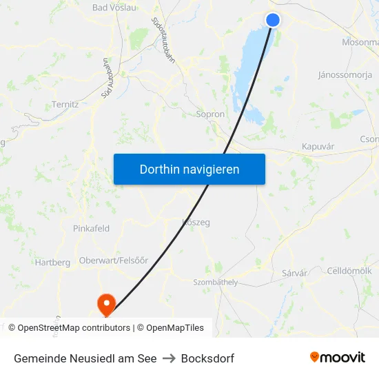 Gemeinde Neusiedl am See to Bocksdorf map