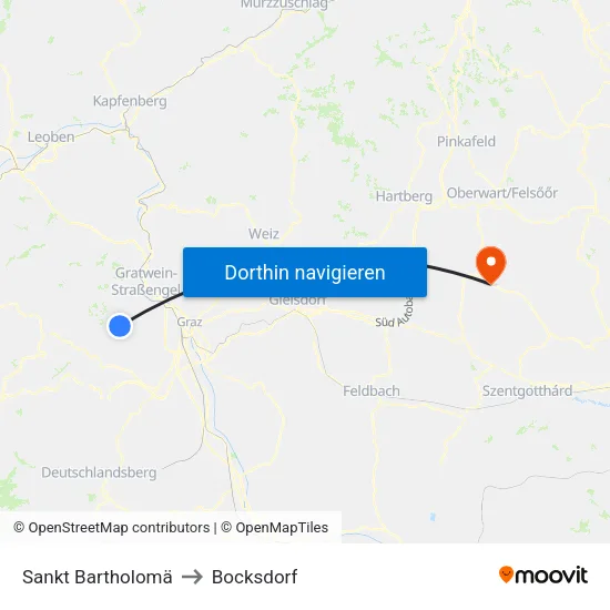 Sankt Bartholomä to Bocksdorf map