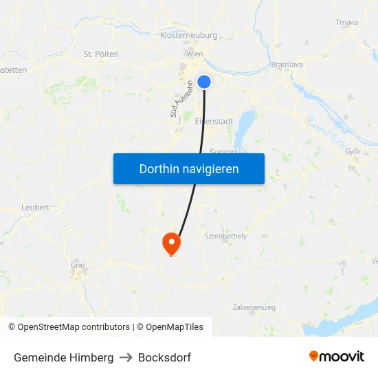 Gemeinde Himberg to Bocksdorf map