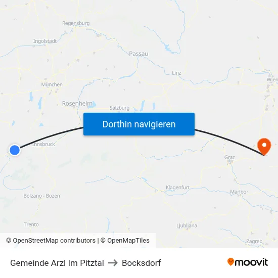 Gemeinde Arzl Im Pitztal to Bocksdorf map