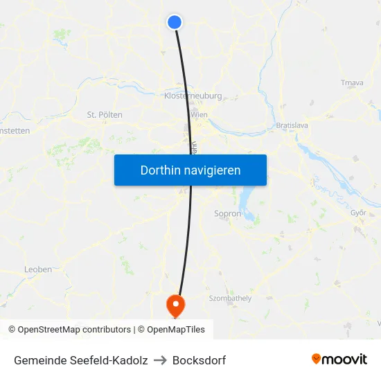 Gemeinde Seefeld-Kadolz to Bocksdorf map