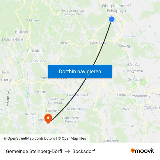 Gemeinde Steinberg-Dörfl to Bocksdorf map
