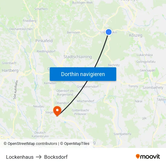 Lockenhaus to Bocksdorf map