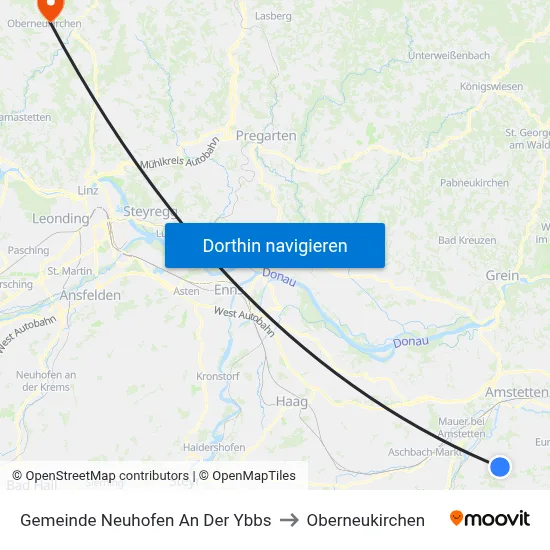 Gemeinde Neuhofen An Der Ybbs to Oberneukirchen map