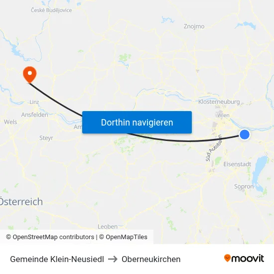 Gemeinde Klein-Neusiedl to Oberneukirchen map