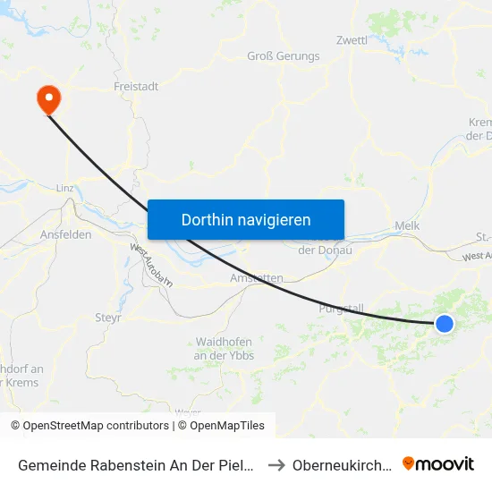 Gemeinde Rabenstein An Der Pielach to Oberneukirchen map