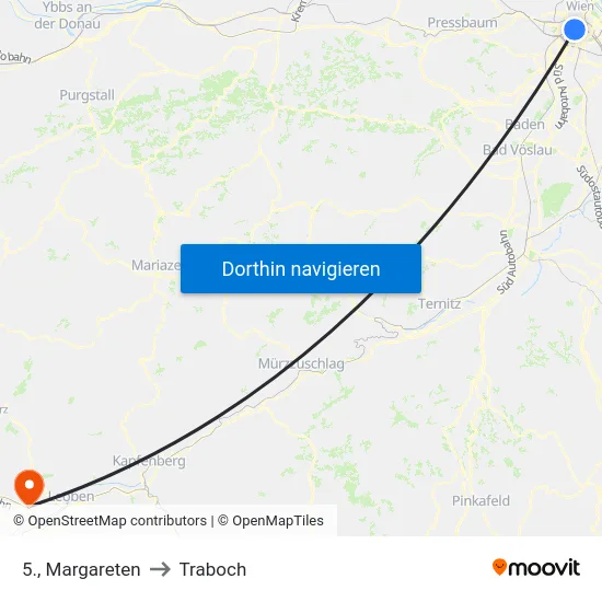 5., Margareten to Traboch map