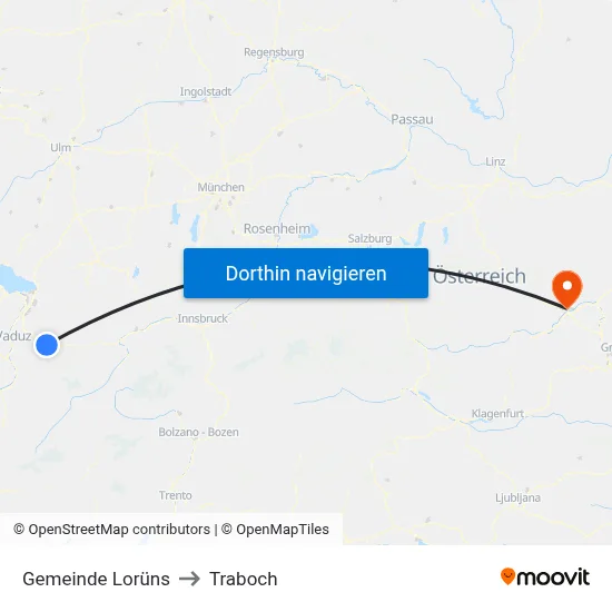 Gemeinde Lorüns to Traboch map