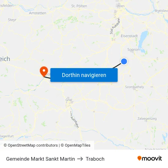 Gemeinde Markt Sankt Martin to Traboch map