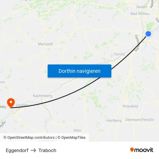 Eggendorf to Traboch map