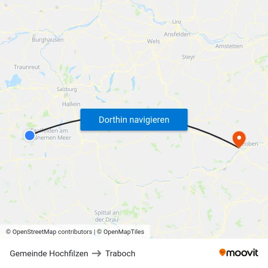 Gemeinde Hochfilzen to Traboch map