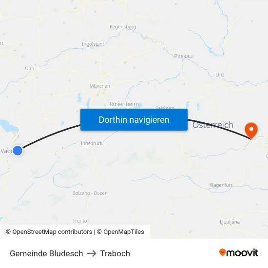 Gemeinde Bludesch to Traboch map