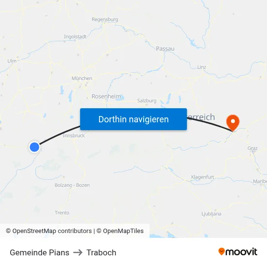 Gemeinde Pians to Traboch map