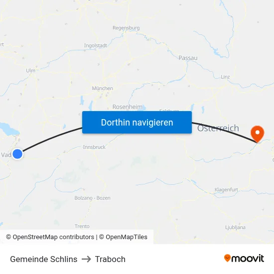 Gemeinde Schlins to Traboch map