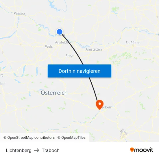 Lichtenberg to Traboch map