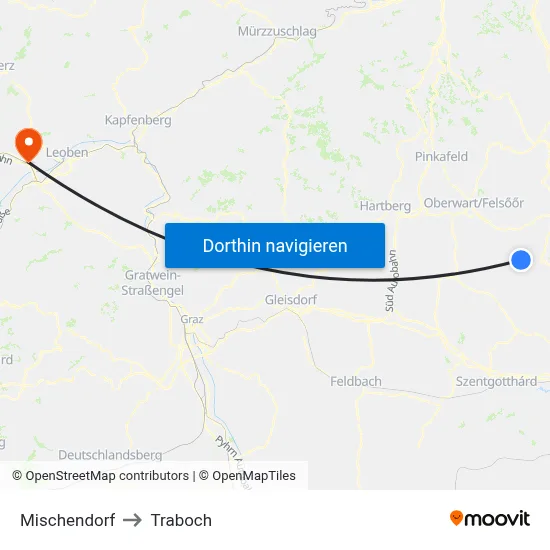 Mischendorf to Traboch map