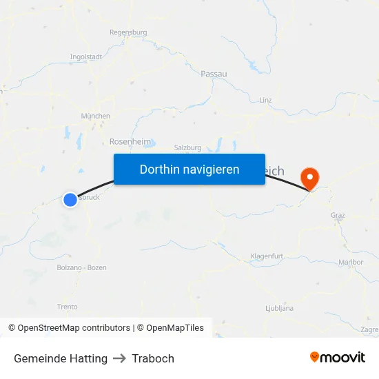 Gemeinde Hatting to Traboch map
