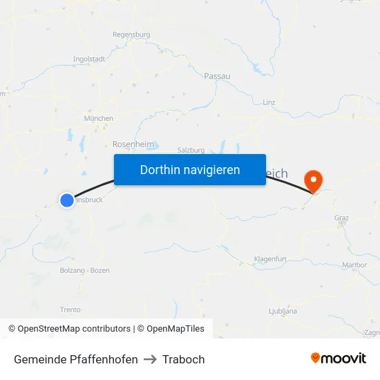 Gemeinde Pfaffenhofen to Traboch map