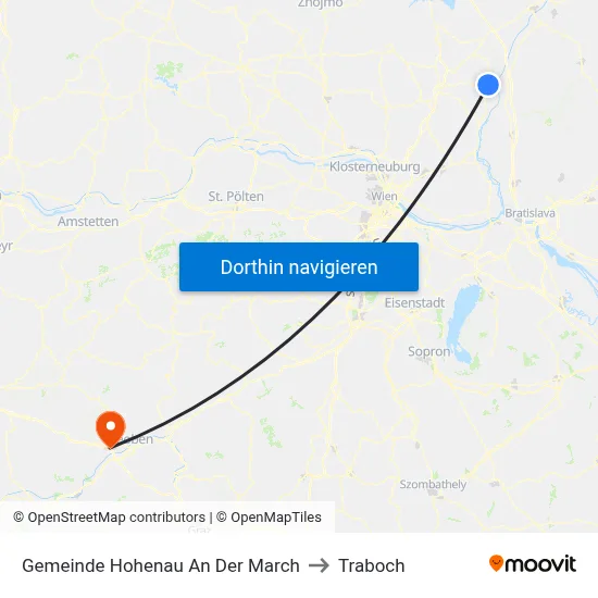 Gemeinde Hohenau An Der March to Traboch map
