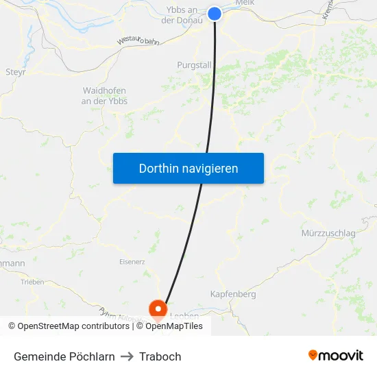 Gemeinde Pöchlarn to Traboch map
