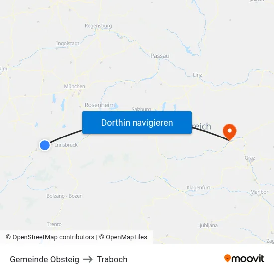 Gemeinde Obsteig to Traboch map