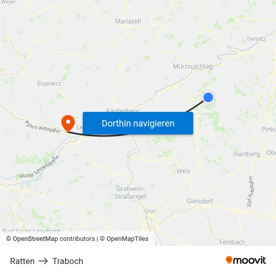 Ratten to Traboch map