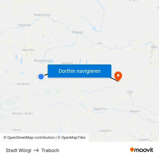 Stadt Wörgl to Traboch map