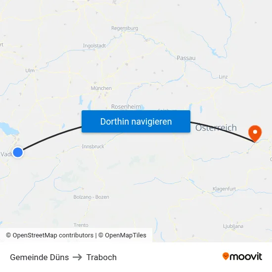 Gemeinde Düns to Traboch map