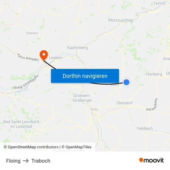 Floing to Traboch map