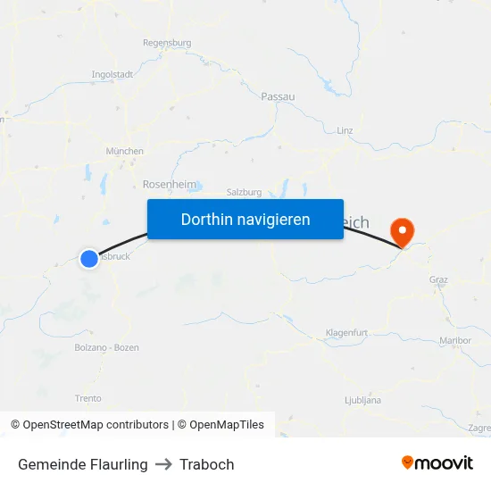 Gemeinde Flaurling to Traboch map