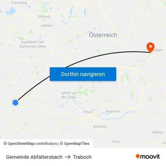 Gemeinde Abfaltersbach to Traboch map
