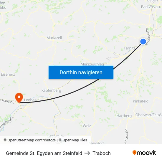 Gemeinde St. Egyden am Steinfeld to Traboch map