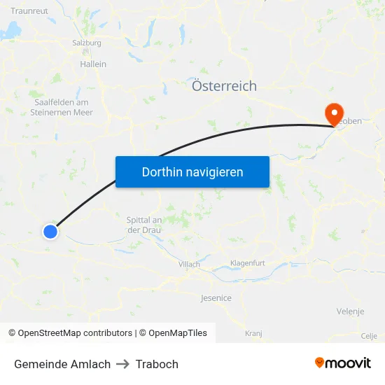 Gemeinde Amlach to Traboch map