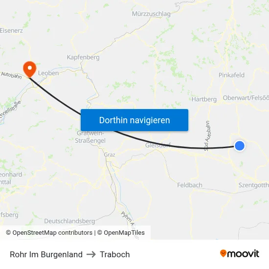 Rohr Im Burgenland to Traboch map