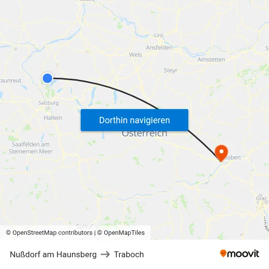 Nußdorf am Haunsberg to Traboch map