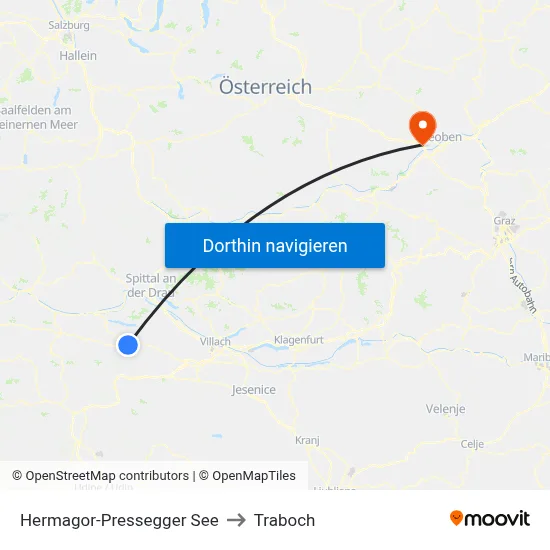Hermagor-Pressegger See to Traboch map