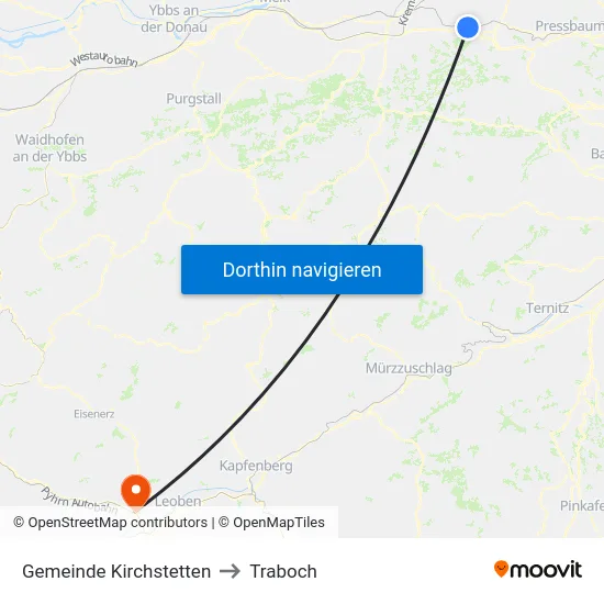 Gemeinde Kirchstetten to Traboch map