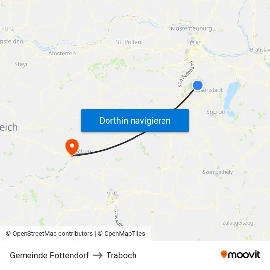 Gemeinde Pottendorf to Traboch map