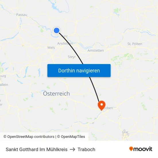 Sankt Gotthard Im Mühlkreis to Traboch map
