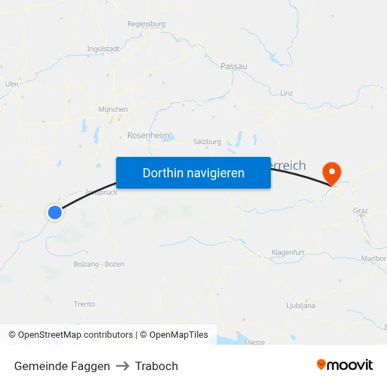Gemeinde Faggen to Traboch map