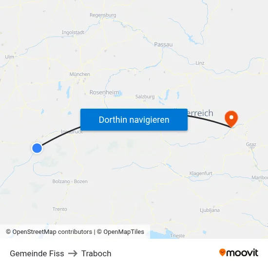 Gemeinde Fiss to Traboch map