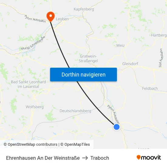 Ehrenhausen An Der Weinstraße to Traboch map
