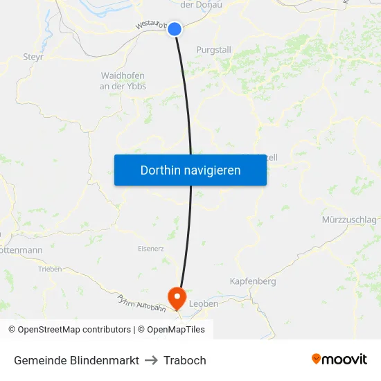 Gemeinde Blindenmarkt to Traboch map