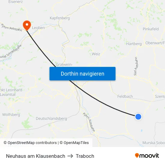 Neuhaus am Klausenbach to Traboch map