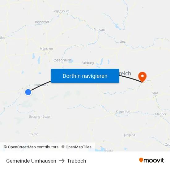 Gemeinde Umhausen to Traboch map
