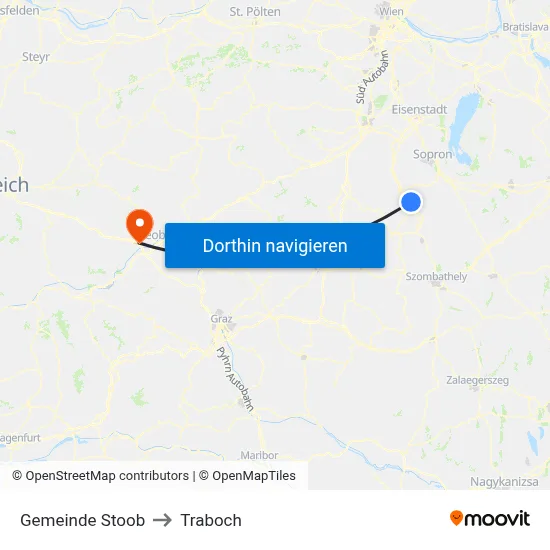 Gemeinde Stoob to Traboch map