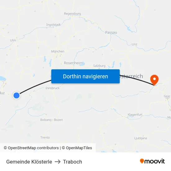 Gemeinde Klösterle to Traboch map