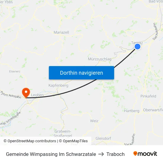 Gemeinde Wimpassing Im Schwarzatale to Traboch map