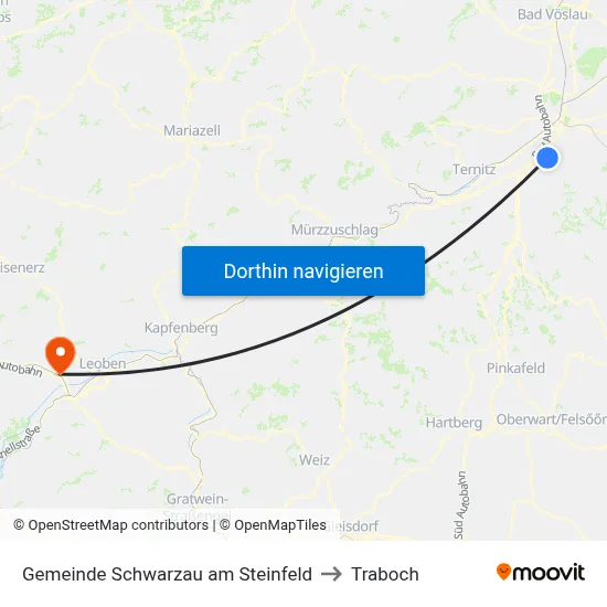 Gemeinde Schwarzau am Steinfeld to Traboch map